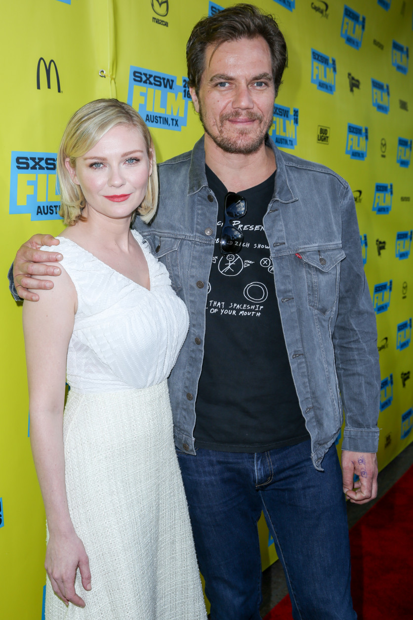 Kirsten Dunst, left, and Michael Shannon arrive at the screening of "Midnight Special" during South By Southwest at the Paramount Theatre on Saturday, March 12, 2016, in Austin, Texas. (Photo by Rich Fury/Invision/AP)