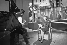 Nancy Reagan takes a show for Public Broadcasting Service concerning teenage drug and alcohol abuse on Wednesday, April 14, 1983 in Pittsburgh. The program offered was to fight drug abuse among young people. (AP Photo/Gene J. Puskar)
