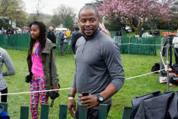 Actor Dulé Hill, who was part of the cast of The West Wing, is seen on the South Lawn of the White House in Washington, Monday, March 28, 2016, before President Barack Obama, first lady Michelle Obama joined the Easter Bunny for the White House Easter Egg Roll. Thousands of children gathered at the White House for the annual Easter Egg Roll. This year's event features  live music, sports courts, cooking stations, storytelling, and Easter egg rolling. (AP Photo/Andrew Harnik)
