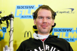 Steve Gleason arrives at the screening of "Gleason" during South By Southwest at the Paramount Theatre on Friday, March 11, 2016, in Austin, Texas. (Photo by Rich Fury/Invision/AP)