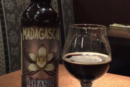 4 Hands Madagascar Imperial Milk Stout is aged in bourbon barrels with whole vanilla beans (WTOP/Brennan Haselton)