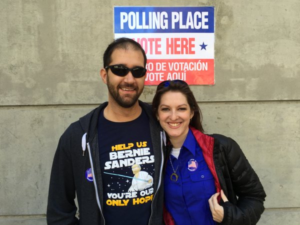 "Democracy isn't a spectator sport. You have to get involved," say Jeff Caplan and Candice Block of Arlington, Va. (WTOP/Kristi King)