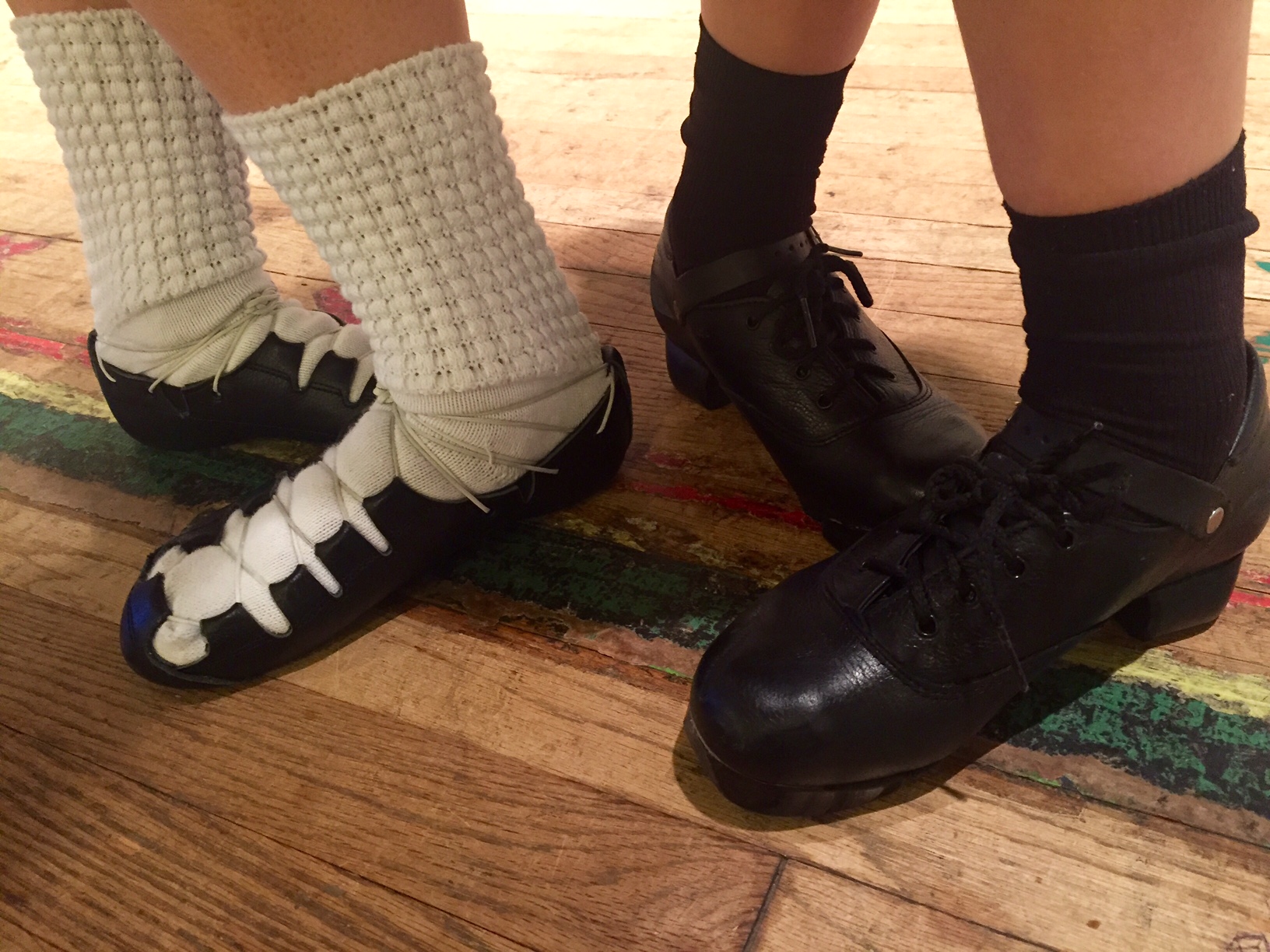 Both dancers have a hard and soft shoe performance planned for competition. (WTOP/Megan Cloherty)