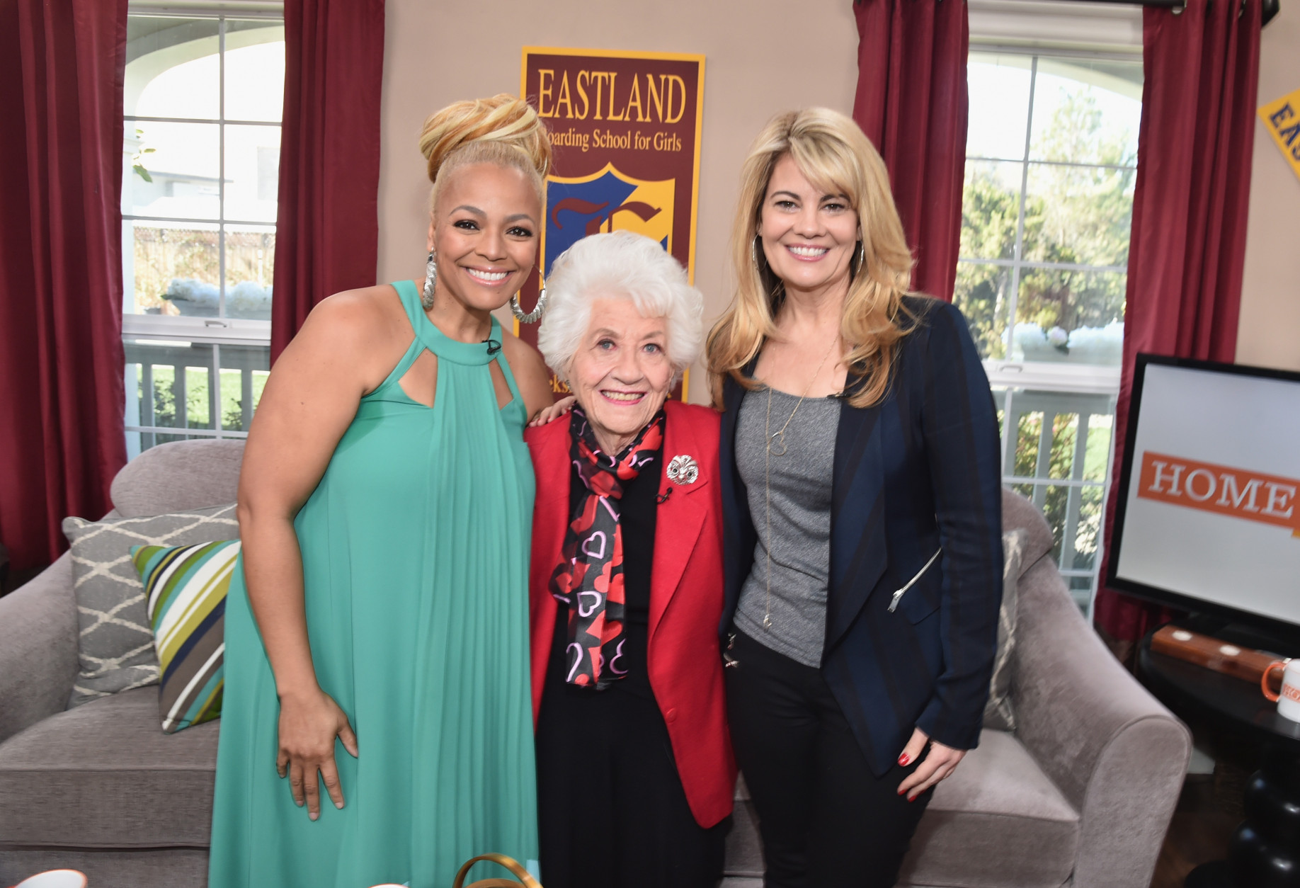 UNIVERSAL CITY, CA - FEBRUARY 12:  (L-R) Actresses Kim Fields, Charlotte Rae and Lisa Whelchel attend Hallmark's Home and Family "Facts Of Life Reunion" at Universal Studios Backlot on February 12, 2016 in Universal City, California.  (Photo by Alberto E. Rodriguez/Getty Images)