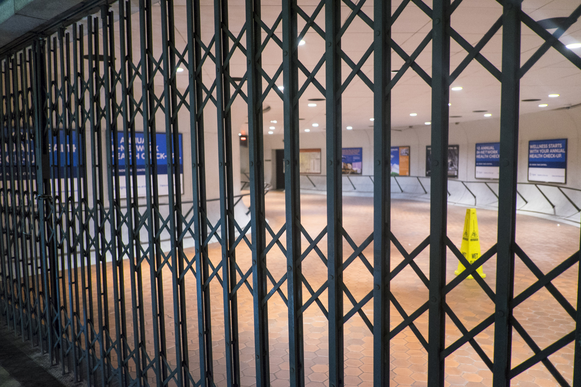 The entrance to the Metro Center station is gated closed during the morning rush hours on March 16, 2016 in Washington, DC. (Photo by Pete Marovich/Getty Images)
