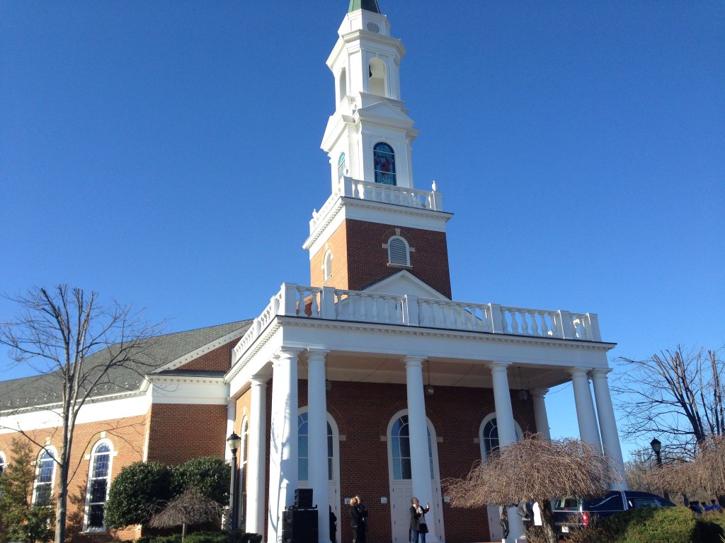 Hylton Chapel, the site of the funeral of Officer Ashley Guindon, the morning of March 1, 2016. (WTOP/Jamie Forzato)