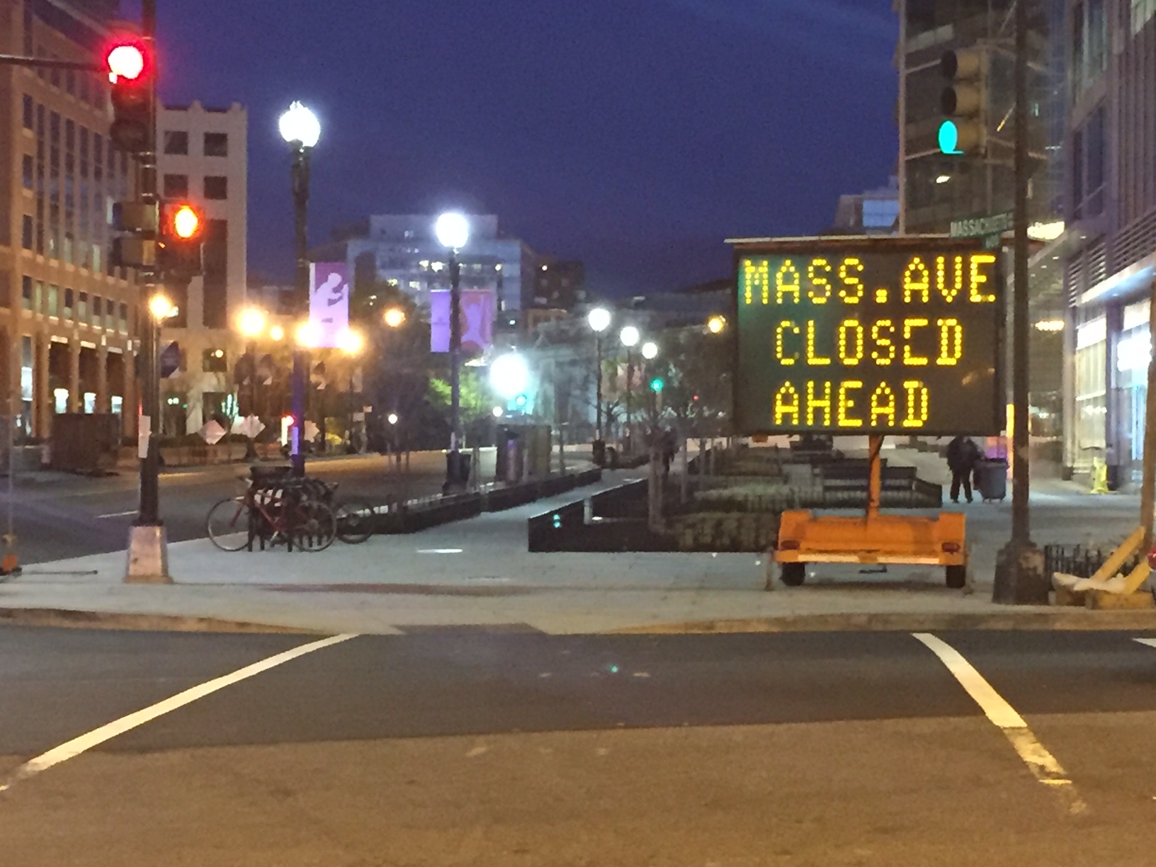 Large portions of Massachusetts Avenue are closed for the Nuclear Security Summit (WTOP/ Dennis Foley)