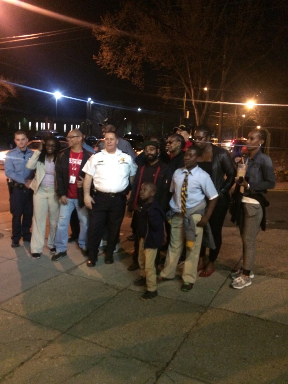 D.C. Councilmember LaRuby May joins police and citizens on an anti-crime walk in Southeast D.C. (WTOP/Dick Uliano)