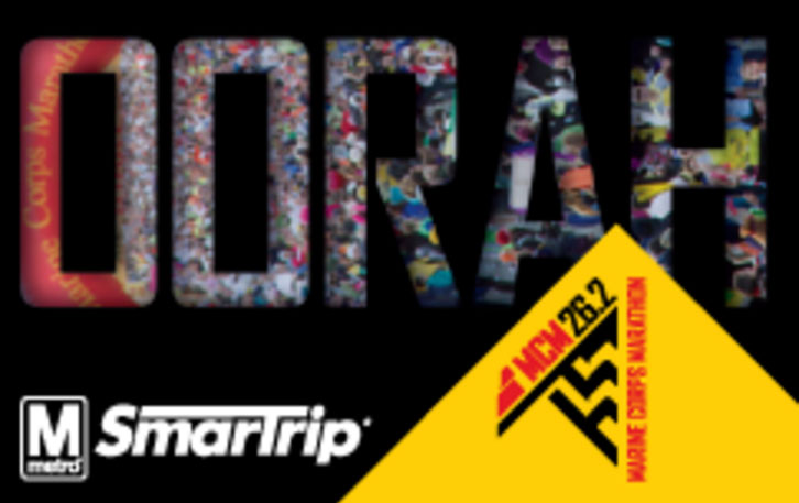 A special SmarTrip card commemorated the 2014 Marine Corps Marathon. (WMATA)