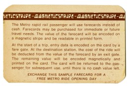  A look at the design of one of Metro's fare cards from the past. (Courtesy WMATA)
