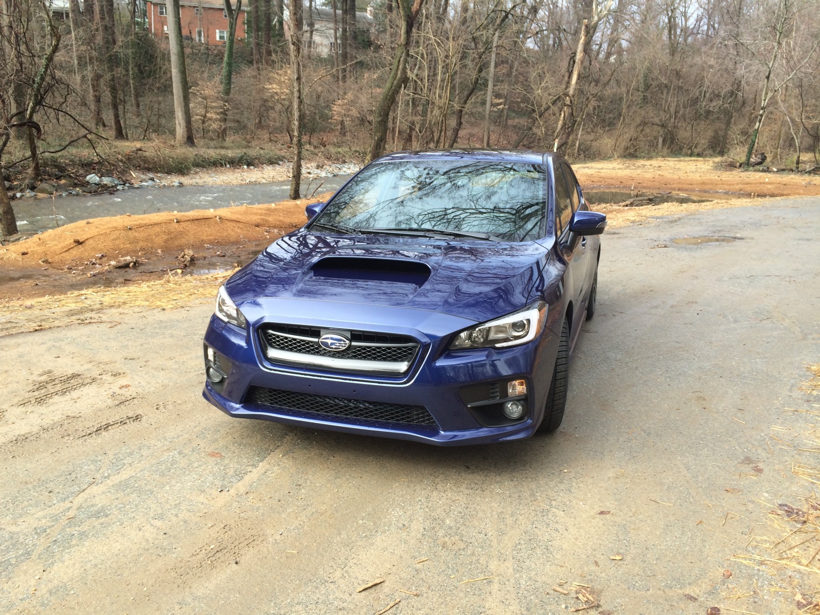 The hood scoop is still there letting fresh air into the intercooler and a staple for the WRX. (WTOP/Mike Parris)