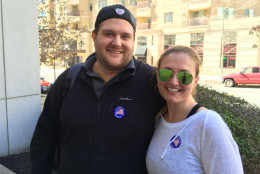 In Arlington, Va., Katelyn Allison, pictured here with Kyle Allison, says this is first election where she doesn't feel any connection to any of the candidates. (WTOP/Kristi King)