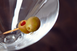 Cockatil Olives in Martini Glass