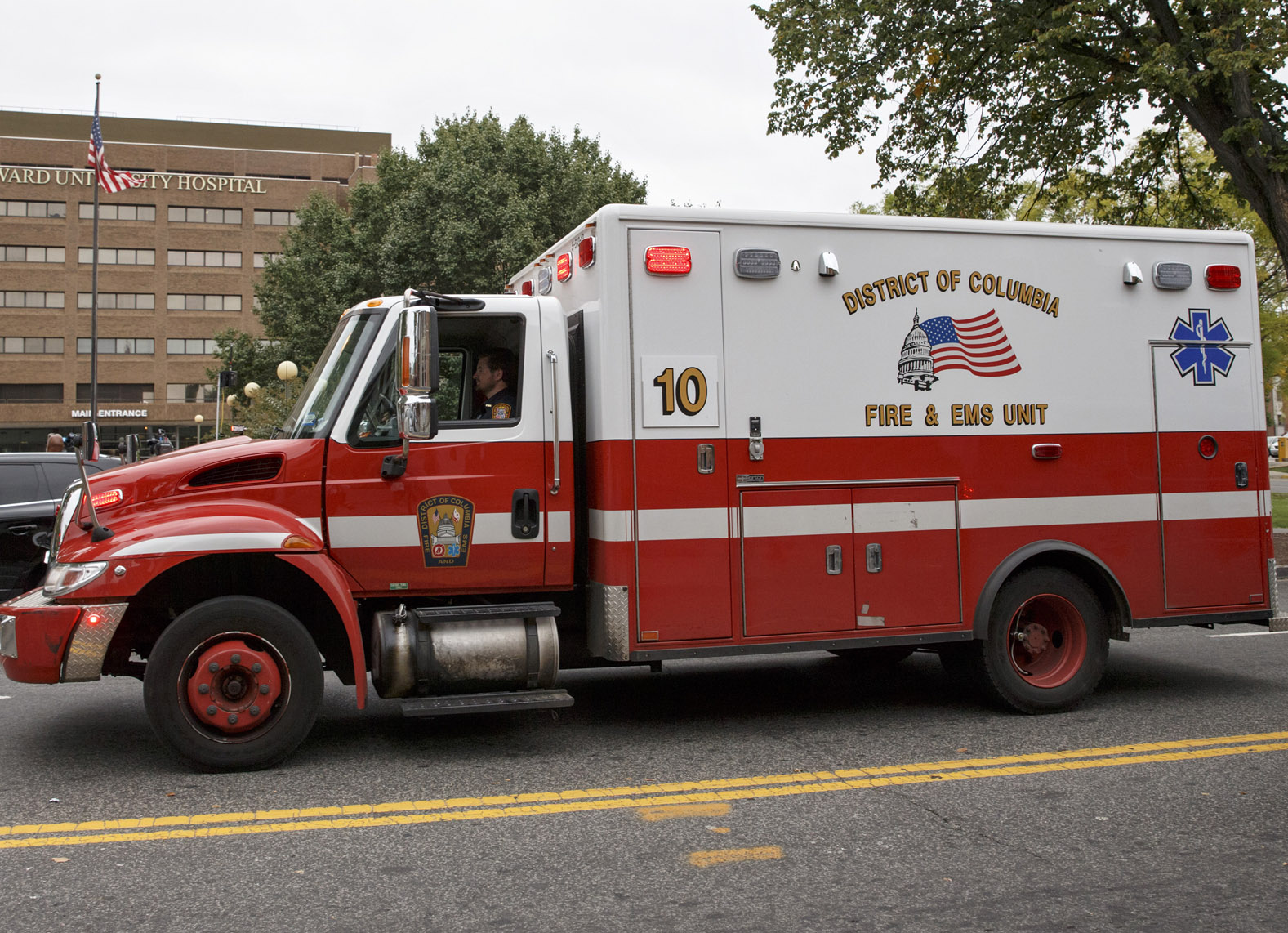 Man in critical condition after crash with DC ambulance