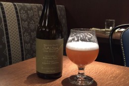 Blackberry Farm Noble Cuvée Dry Hop Saison pairs well with "literally everything" acccordnig to Greg Engert, Neighbrohood Restaurant Group Beer Director. (WTOP/Brennan Haselton)
