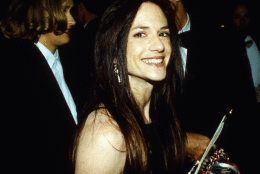 Holly Hunter turns Awarded as best American actress Holly Hunter for her lead role in the Jane Campion's film "The Piano" arrives at the Governor's Ball outside the Dorothy Chandler Pavilion, with best original screenplay winner, Jane Champion, left, following the awarding ceremonies in Los Angeles, USA, March 21, 1994. (AP Photo/Reed Saxon)