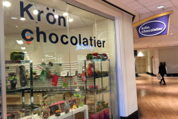 Kron Chocolatier, which has been open for almost 40 years at Mazza Gallerie, is now making and selling ice cream for the first time. (WTOP/Michelle Basch)