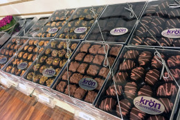 Some of Kron Chocolatier's handmade chocolates. The shop is probably best known for its truffles. (WTOP/Michelle Basch)
