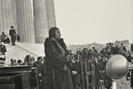 UNSPECIFIED - CIRCA 1754: Marian Anderson (1897-1993) African American contralto singing at the Lincoln Memorial, Washington, Easter Sunday, 1939. (Photo by Universal History Archive/Getty Images)