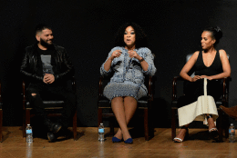 Katie Lowes, Guillermo Diaz, Shonda Rhimes, Kerry Washington and Tony Goldwyn at the 'Scandal' discussion at UDC April 28, 2016. (Shannon Finney Photography)