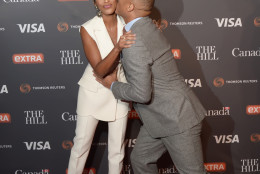 CNN's Don Lemon greets Tamron Hall of NBC's "TODAY" attend The Hill/Extra/Embassy of Canada WHCD pre-party in Washington D.C. on Friday April 29. (Shannon Finney Photography)