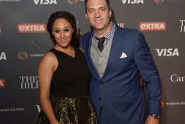 Tamera Mowry-Housley and husband Adam Housley attend The Hill/Extra/Embassy of Canada WHCD pre-party in Washington D.C. on Friday April 29. (Shannon Finney Photography)