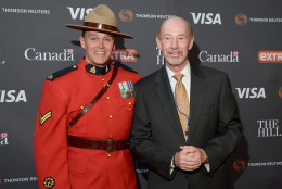 Canadian Mountie John Fitzgerald stands with ESPN Sportscaster Tony Kornheiser at The Hill/Extra/Embassy of Canada WHCD pre-party in Washington D.C. on Friday April 29. (Shannon Finney Photography)