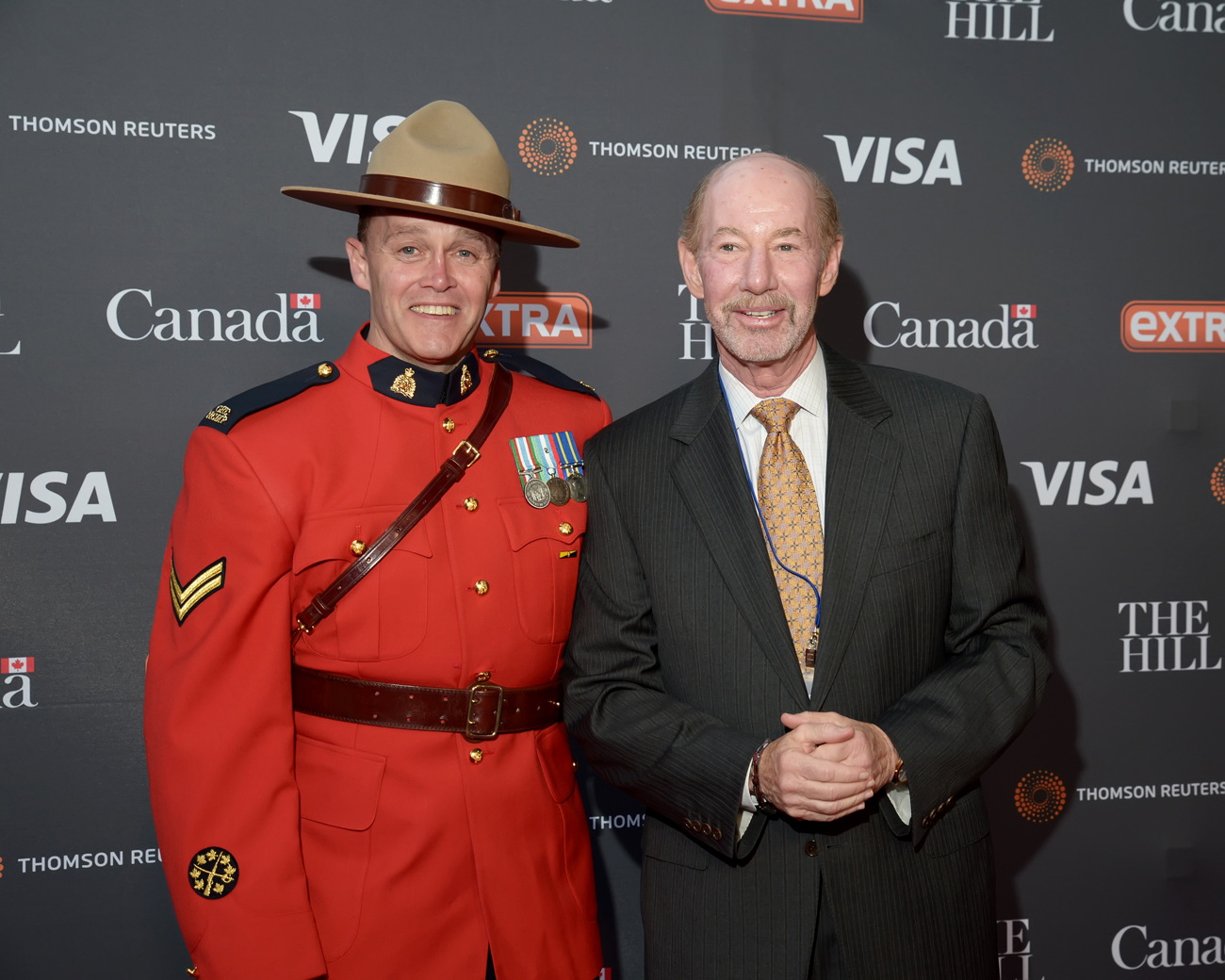 Canadian Mountie John Fitzgerald stands with ESPN Sportscaster Tony Kornheiser at The Hill/Extra/Embassy of Canada WHCD pre-party in Washington D.C. on Friday April 29. (Shannon Finney Photography)
