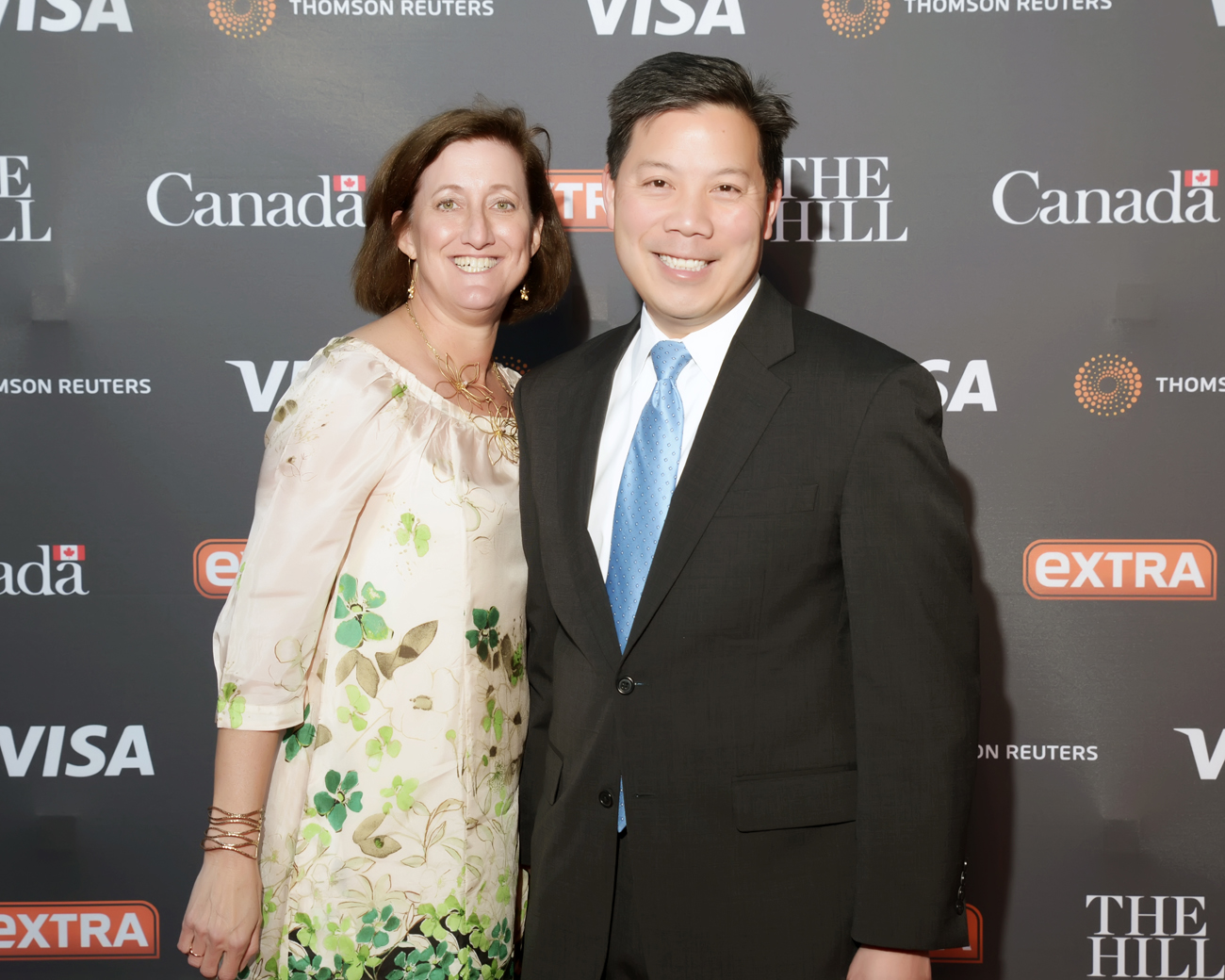 Katie Thomson, General Counsel for US Department of Transportation, and her husband Christopher Lu, Deputy Secretary of Labor, attend The Hill/Extra/Embassy of Canada WHCD pre-party in Washington D.C. on Friday April 29. (Shannon Finney Photography)