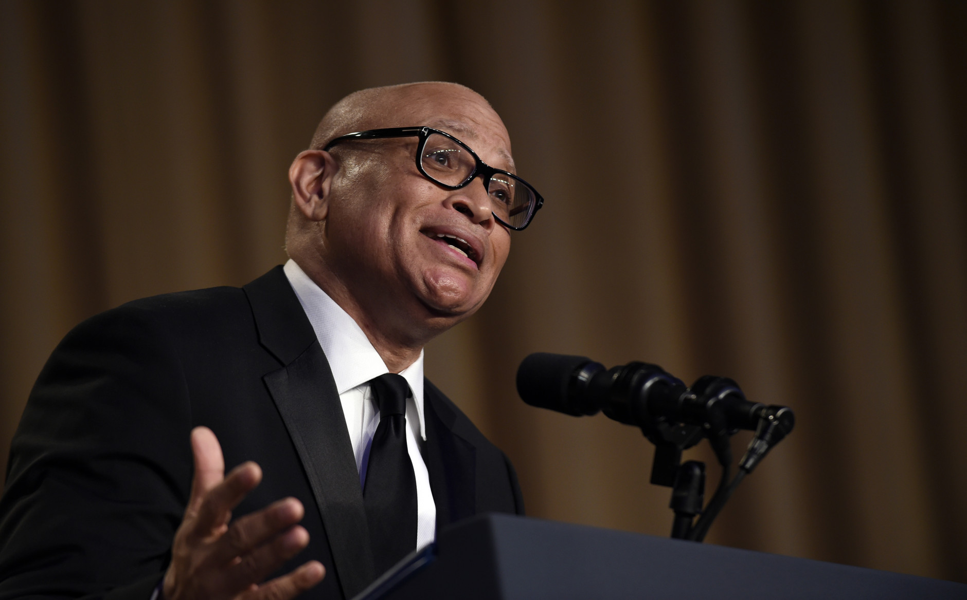 Larry Wilmore, the guest host from Comedy Central, speaks at the annual White House Correspondents' Association dinner at the Washington Hilton in Washington, Saturday, April 30, 2016. (AP Photo/Susan Walsh)