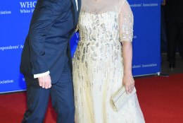 Tony Goldwyn, left, and Shonda Rhimes arrive at the White House Correspondents' Association Dinner at the Washington Hilton Hotel on Saturday, April 30, 2016, in Washington. (Photo by Evan Agostini/Invision/AP)