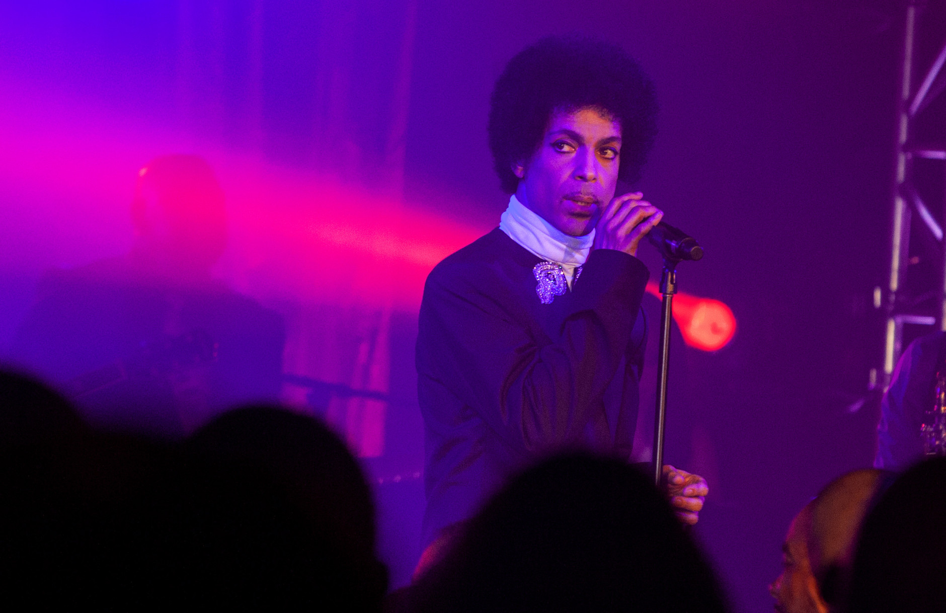 Prince and his band is the surprised musical guest during the George Lucas and Mellody Hobson's wedding reception at Promontory Point on Saturday, June 29, 2013 in Chicago. (Photo by Barry Brecheisen/Invision/AP)