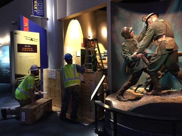 Upgrades to be revealed at the Marine Corps Museum include new LED lighting. (WTOP/ Kristi King)