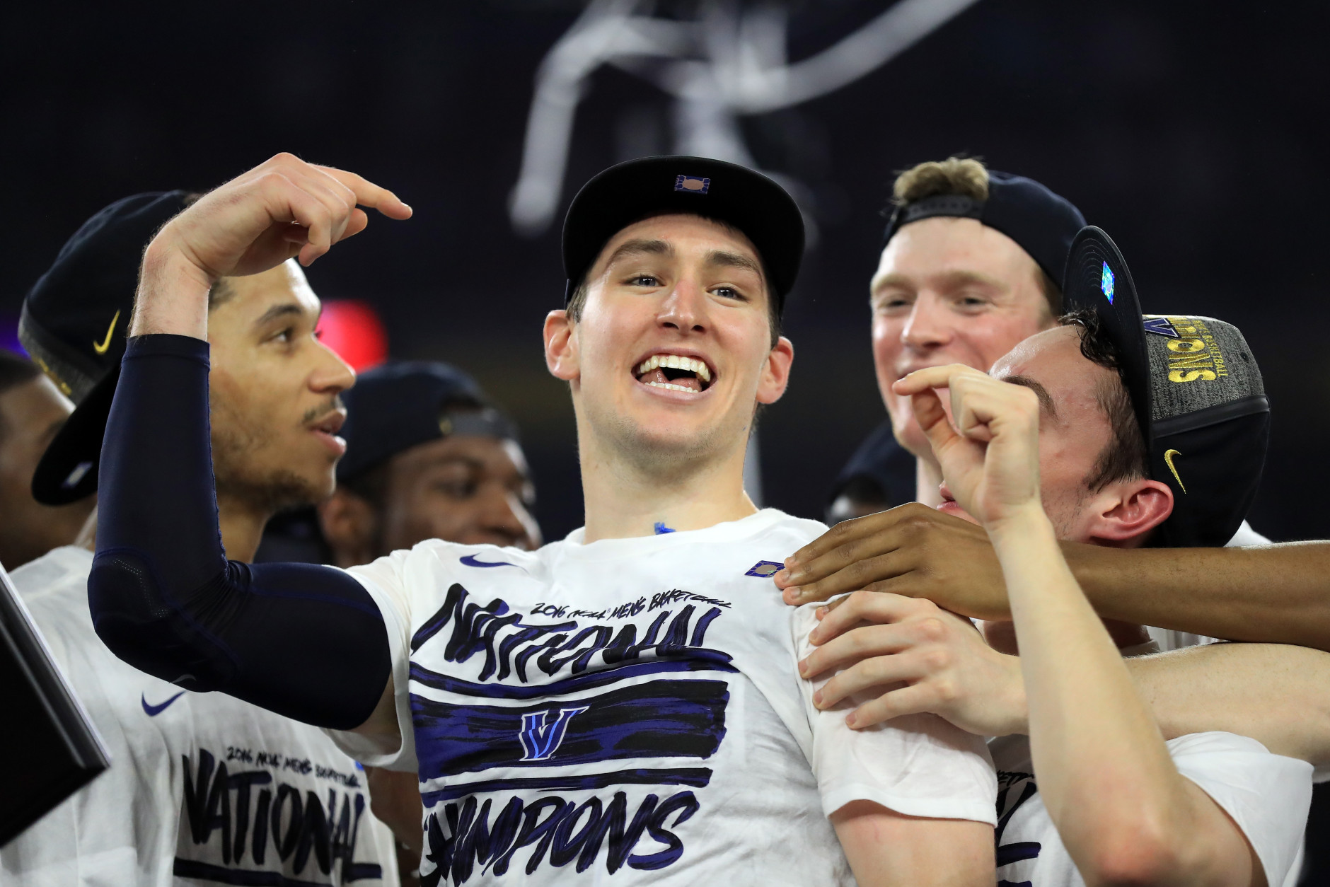 HOUSTON, TEXAS - APRIL 04:  Ryan Arcidiacono #15 of the Villanova Wildcats celebrates defeating the North Carolina Tar Heels 77-74 to win the 2016 NCAA Men's Final Four National Championship game at NRG Stadium on April 4, 2016 in Houston, Texas.  (Photo by Ronald Martinez/Getty Images)