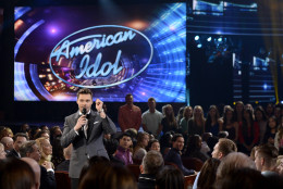HOLLYWOOD, CALIFORNIA - APRIL 07:  Host Ryan Seacrest speaks in the audience during FOX's "American Idol" Finale For The Farewell Season at Dolby Theatre on April 7, 2016 in Hollywood, California. at Dolby Theatre on April 7, 2016 in Hollywood, California.  (Photo by Kevork Djansezian/Getty Images)