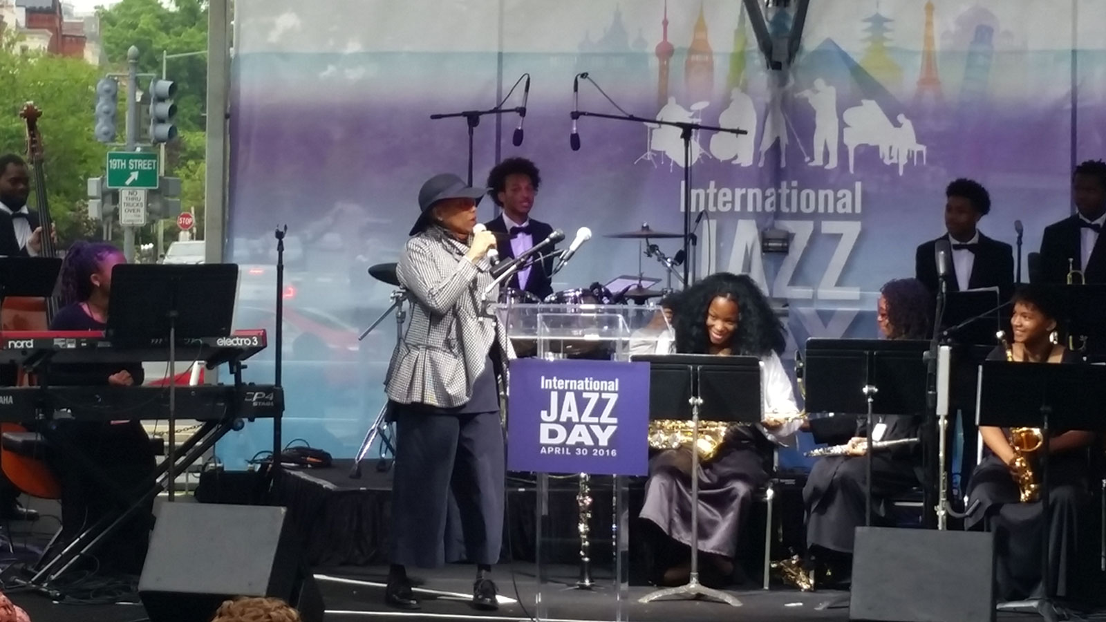 Grammy Award-winning jazz singer Dee Dee Bridgewater took the stage for International Jazz Day. (WTOP/Allison Keyes)