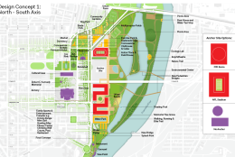 The North-South Axis plan for the RFK Stadium site. (Events DC/OMA)