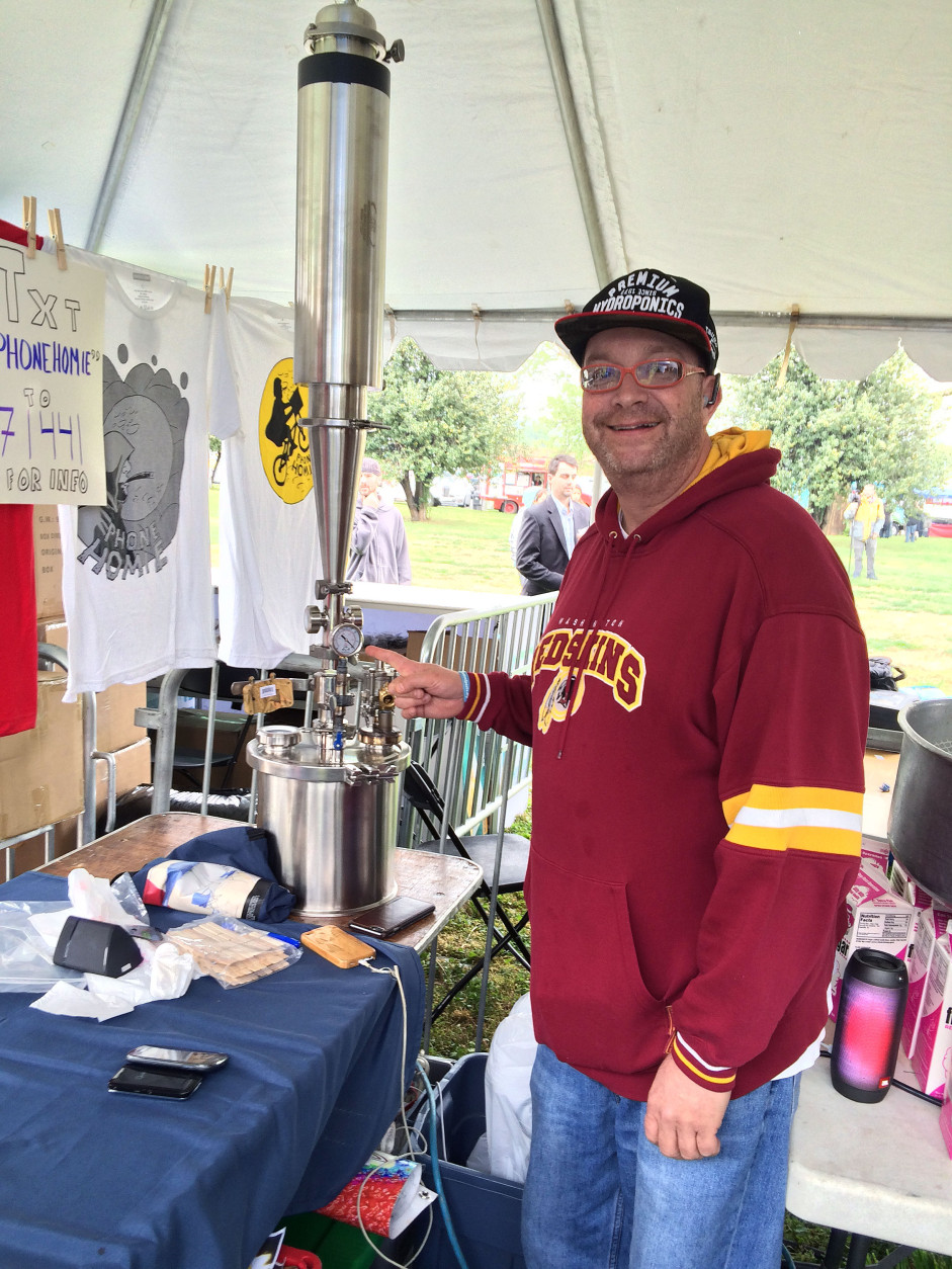 Brian Rubin, owner, Maryland Hydroponics of Laurel, Maryland, was one of the vendors at the National Cannabis Festival in D.C. on Saturday, April 23, 2016. (WTOP/Dick Uliano) 