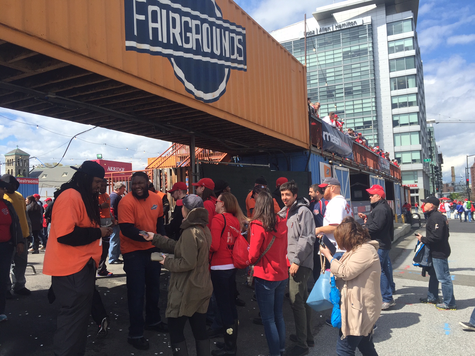 Fans make their way into Nationals Park for Opening Day 2016.  (WTOP/Megan Cloherty)