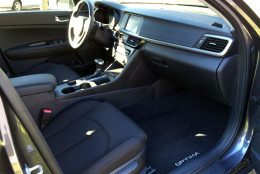 There are a lot of soft touch materials inside for this price including the dash and arm rests but some hard plastics surround the door areas. (WTOP/Mike Parris)
