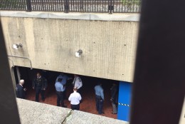 D.C. police are investigating a stabbing at the Deanwood Metro station on April 11, 2016. (WTOP/John Domen)