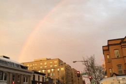 A rainbow is spotted in D.C. (Courtesy @Chughesfox)