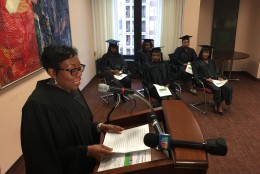 "This is a happy day for me," said Presiding Judge, Family Court, The Honorable Pam Gray. "The women work so hard for a year to 15 months to address the disease of addiction and regain custody of their children and begin lives they deserve - lives full of wonderful things." (WTOP/Kristi King)
