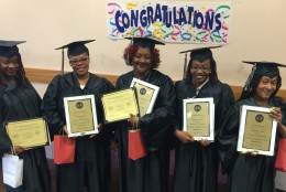 The 14th Family Treatment Court Graduation honors Ebony Washington, Ebony Marsh, Tiffany Martin, Jasmin Lynn and Gail Crump. (WTOP/Kristi King)