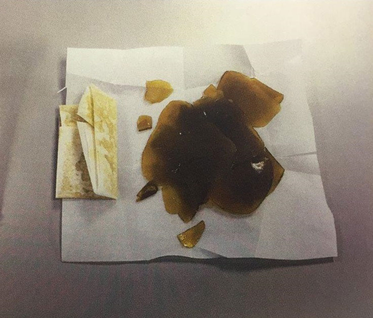 A marijuana derivative commonly known as "shatter." (Courtesy Fairfax County Police Department)