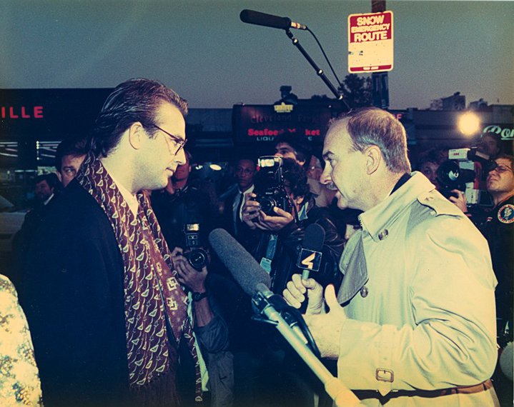 Arch Campbell interviews Kevin Costner. (Courtesy Arch Campbell)