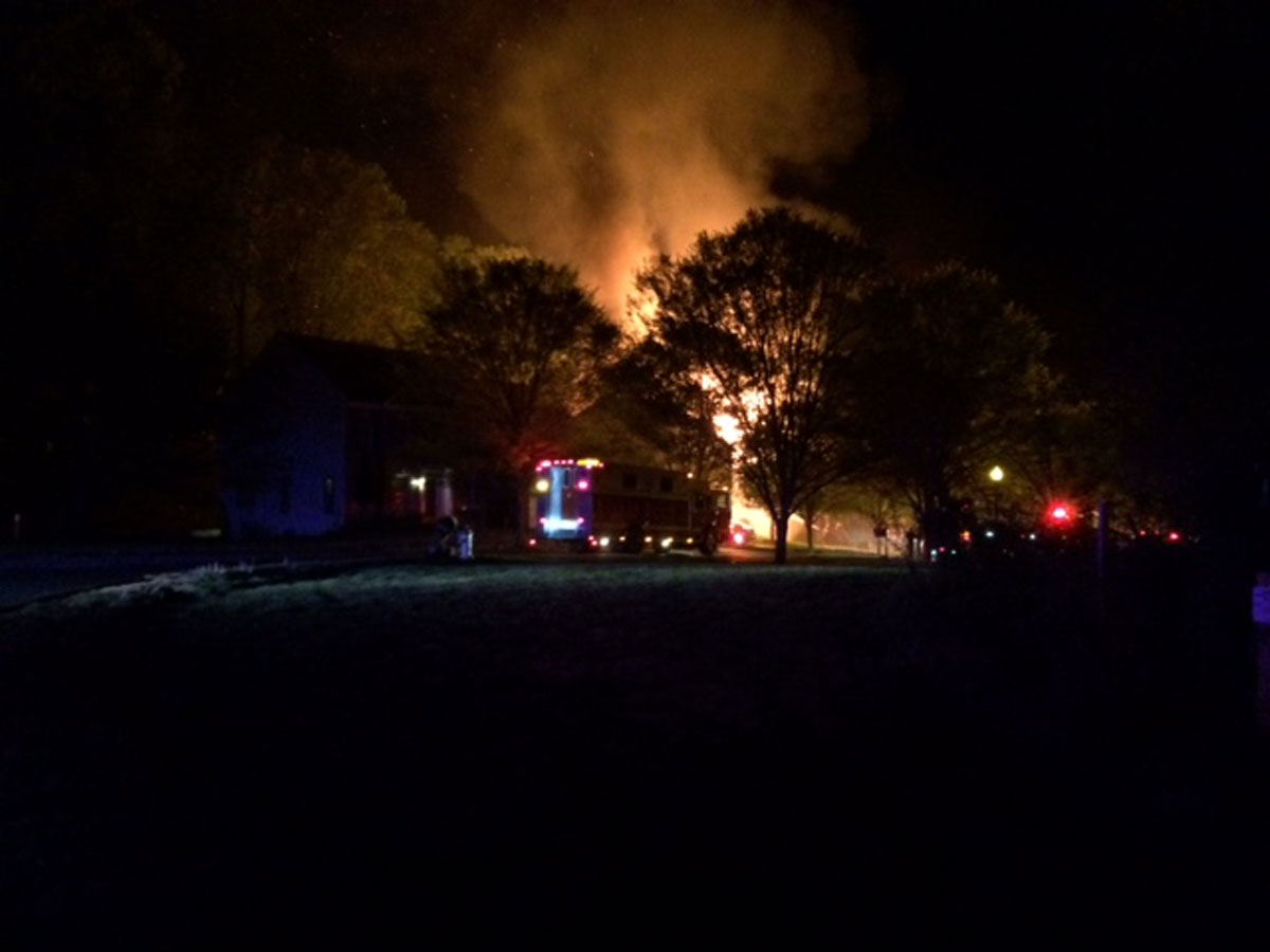 The scene of a house fire in White Oak, Maryland. (Courtesy Montgomery County Fire and Rescue)