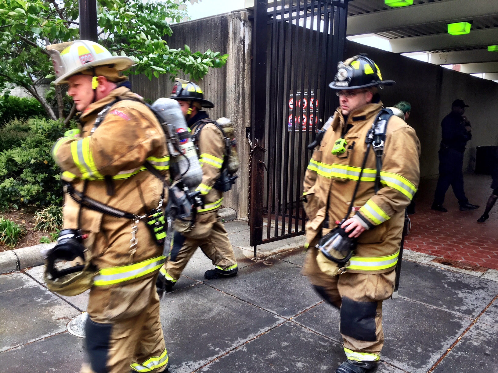 D. C. firefighters responded to the incident on Metro's Red Line at Friendship Heights. (WTOP/Neal Augenstein)