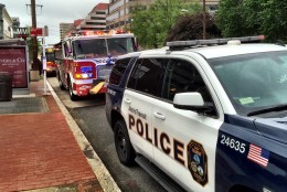 Metro and D.C. Fire and EMS quickly responded to the arcing insulator at Friendship Heights Metro. (WTOP/Neal Augenstein)