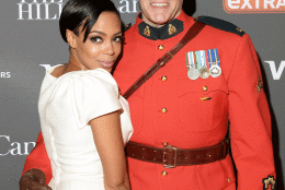 Actress Jazmyn Simon of HBO's "Ballers" with Canadian Mountie John Fitzgerald (Shannon Finney)